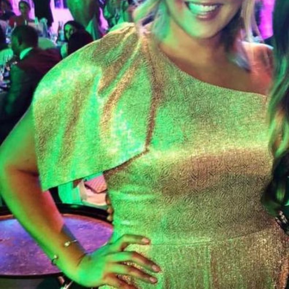 Dress the Population Gold Floor Length Dress
